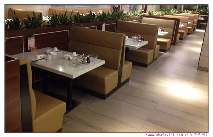 广州茶餐厅卡座沙发实拍