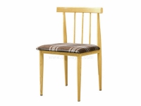 铁艺水曲柳木纹西餐厅椅子