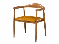 美式高级木纹色铁艺总统椅