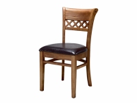美式风格实木皮革坐垫椅子