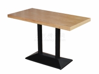 铸铁脚松木拼接板钢木桌子