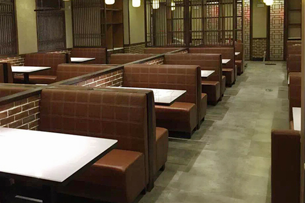中式饭店沙发桌子案例实拍