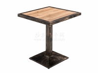 工业复古主题餐厅钢木桌子