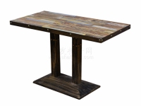 复古风三胺板钢木主题餐桌