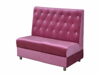 粉红色绒布款拉水晶扣沙发