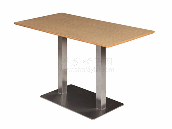 长方形多层板钢木餐厅桌子