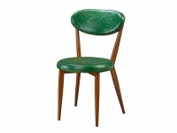 简约铁艺木纹皮革坐垫椅子