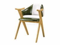 北欧风铁艺木纹色扶手椅子
