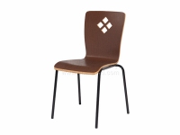 胡桃色木纹弯曲木餐厅椅子