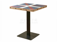 米字图案时尚主题钢木餐桌