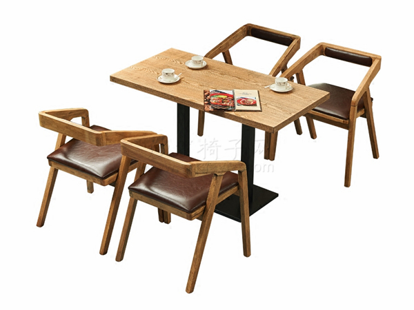 北欧风水曲柳实木餐桌椅子