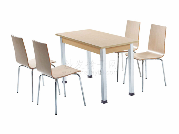 员工食堂分体钢木餐桌椅子