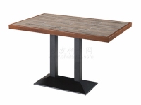 实木包边复古瓷砖台面餐桌