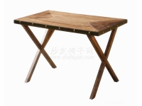 实木交叉脚工业风主题餐桌