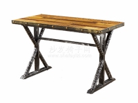 米字台脚怀旧风格主题餐桌