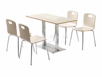 新款上市钢木餐桌餐椅组合