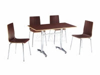 现代风格简约钢木快餐桌椅