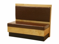 实木贴皮油漆板式卡座沙发